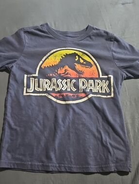 Boys' Jarassic Parl Graphic Tee - Navy with Sunset Logo